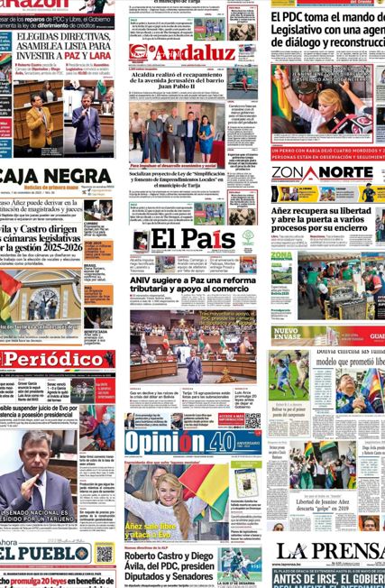 Bolivia Digitaltv.Com 🇧🇴📰📌Primeras planas de los #diarios más importantes del #País 📰🇧🇴Día y Fecha: Viernes 07 de Noviembre  2025✅.