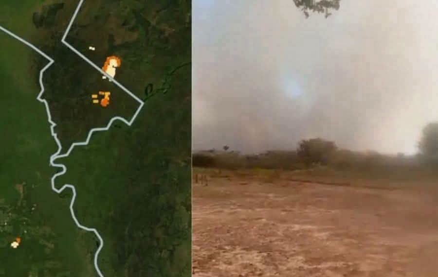 Incendio forestal proveniente de Brasil ingresa a Bolivia y amenaza al Parque Nacional Otuquis